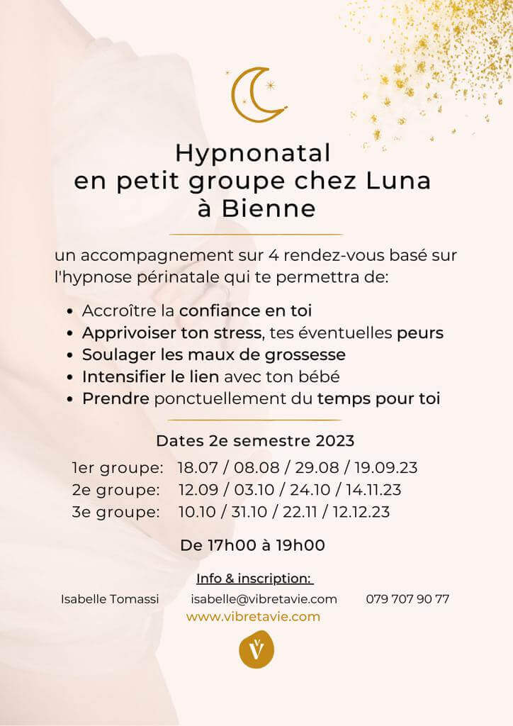 Hypnonatal en petit groupe chez Luna à Bienne