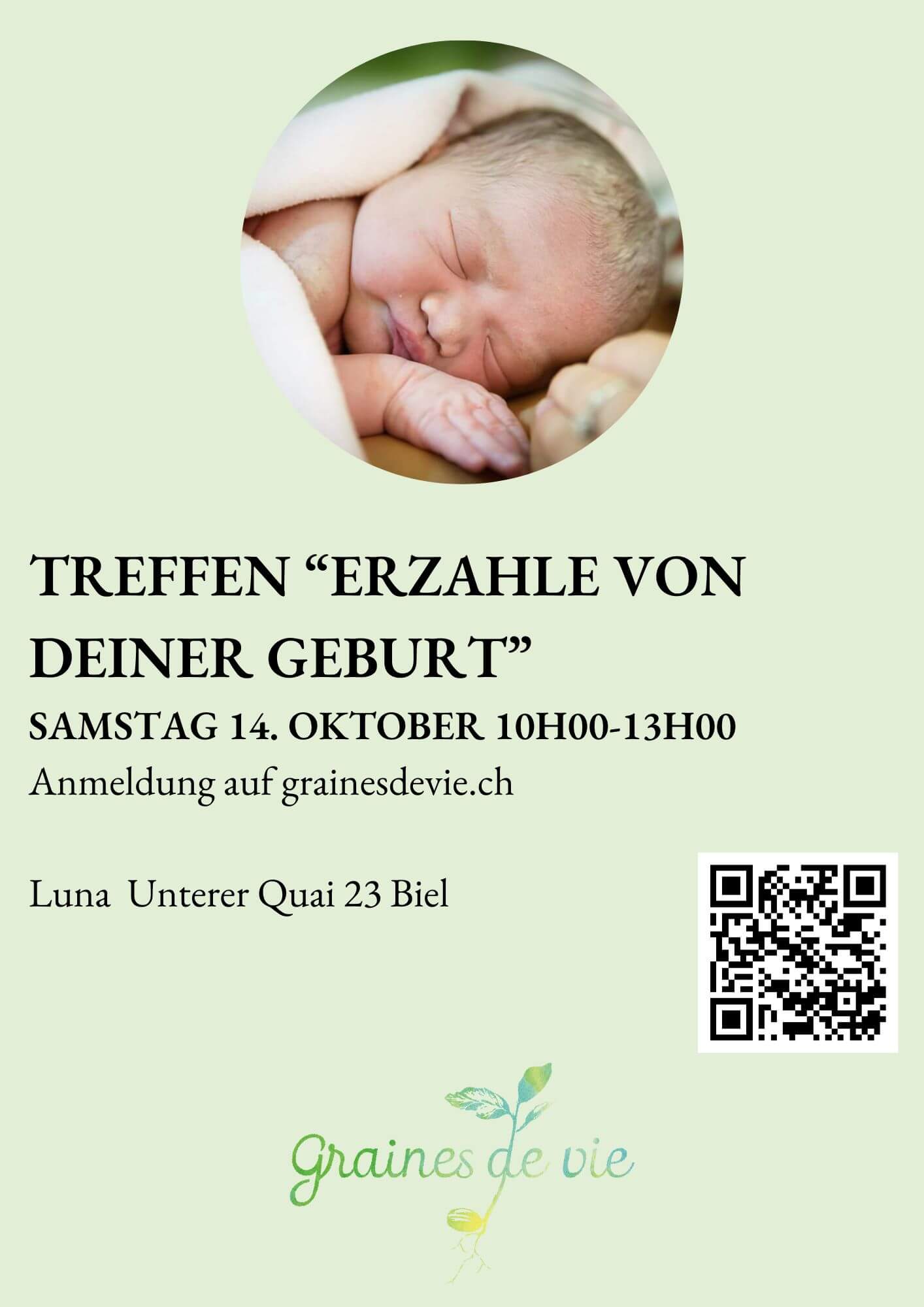TREFFEN ERZAHLE VON DEINER GEBURT SAMSTAG 14. OKTOBER 10H00-13H00